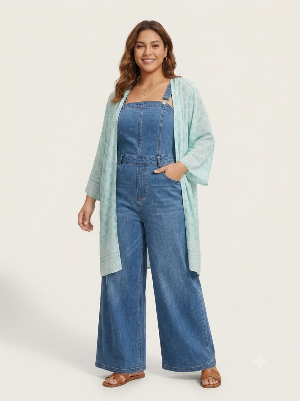Light Mint Open-Front Kimono Cardigan - Women's Layering Cover-Up
